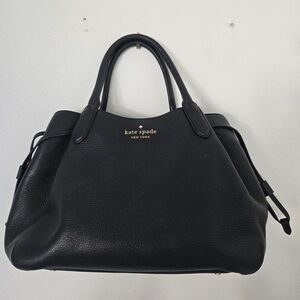 Kate Spade Black Dumpling Satchel | Pebbled Leather | Top Handle Shoulder Bag